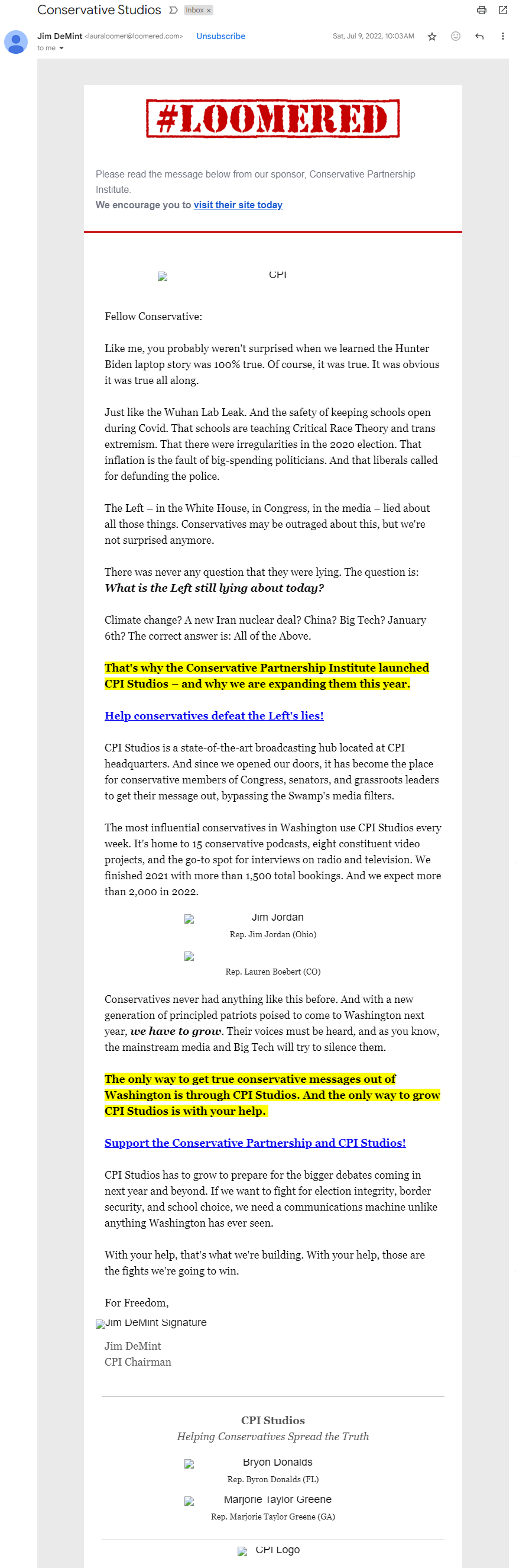 Laura Loomer Conservative Partnership Institute