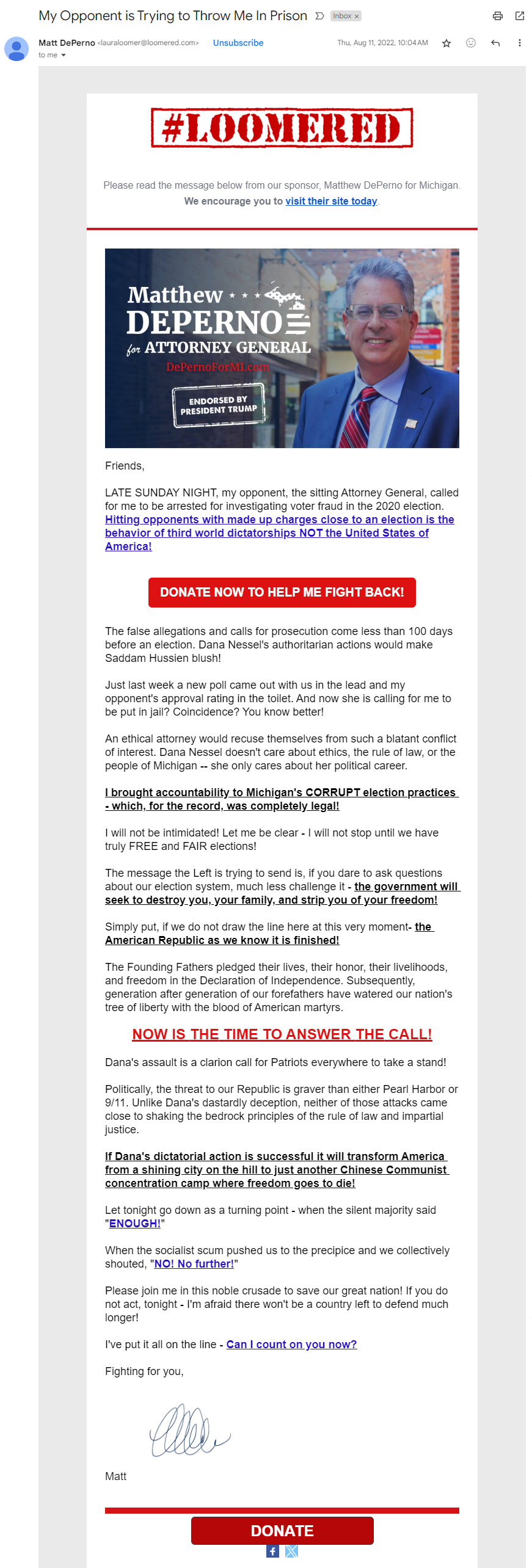 Laura Loomer Matthew DePerno for Michigan