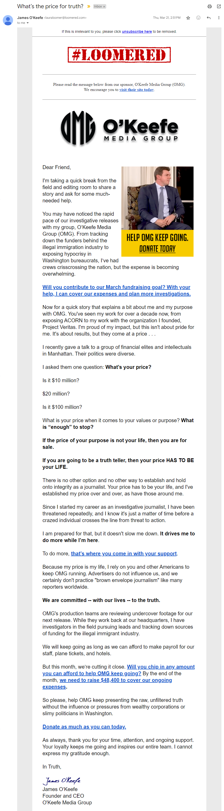 Laura Loomer O'Keefe Media Group