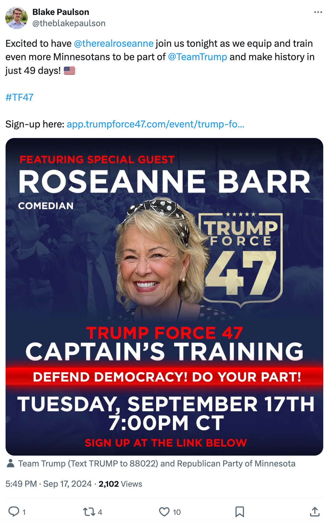 Roseanne Barr Trump Force 47