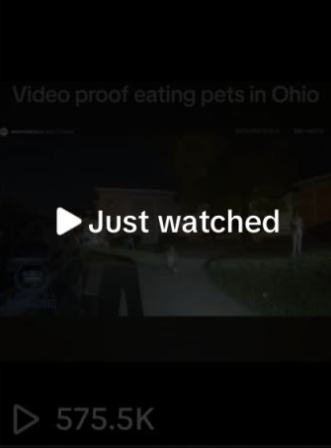 "Haitians eating animals in Springfield, Ohio" view count