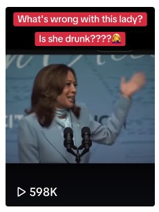 tiktok baselessly claiming harris is drunk