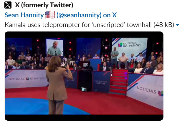 Sean Hannity: Kamala uses teleprompter for ‘unscripted’ townhall.