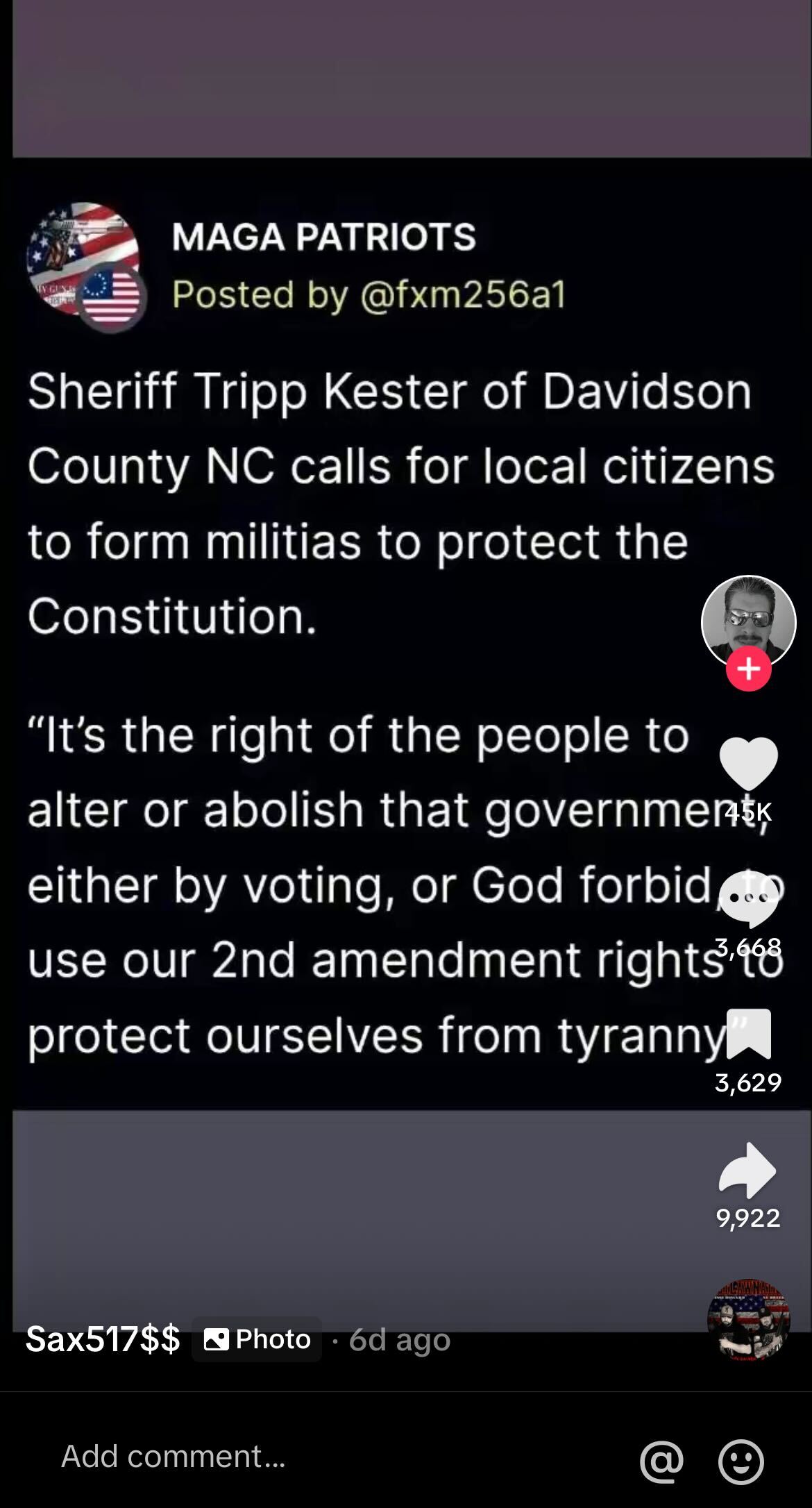 TikTok video sharing claim about Sheriff Tripp Kester