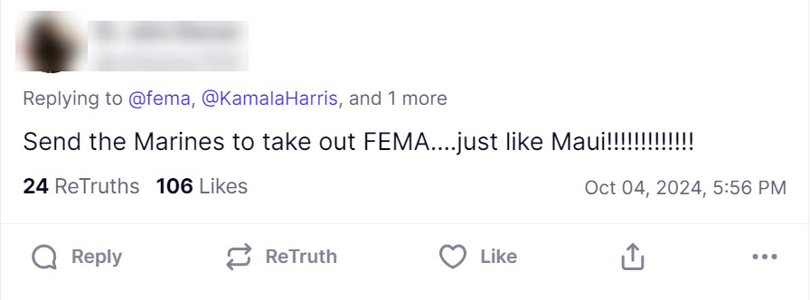  "send the marines to take FEMA out"