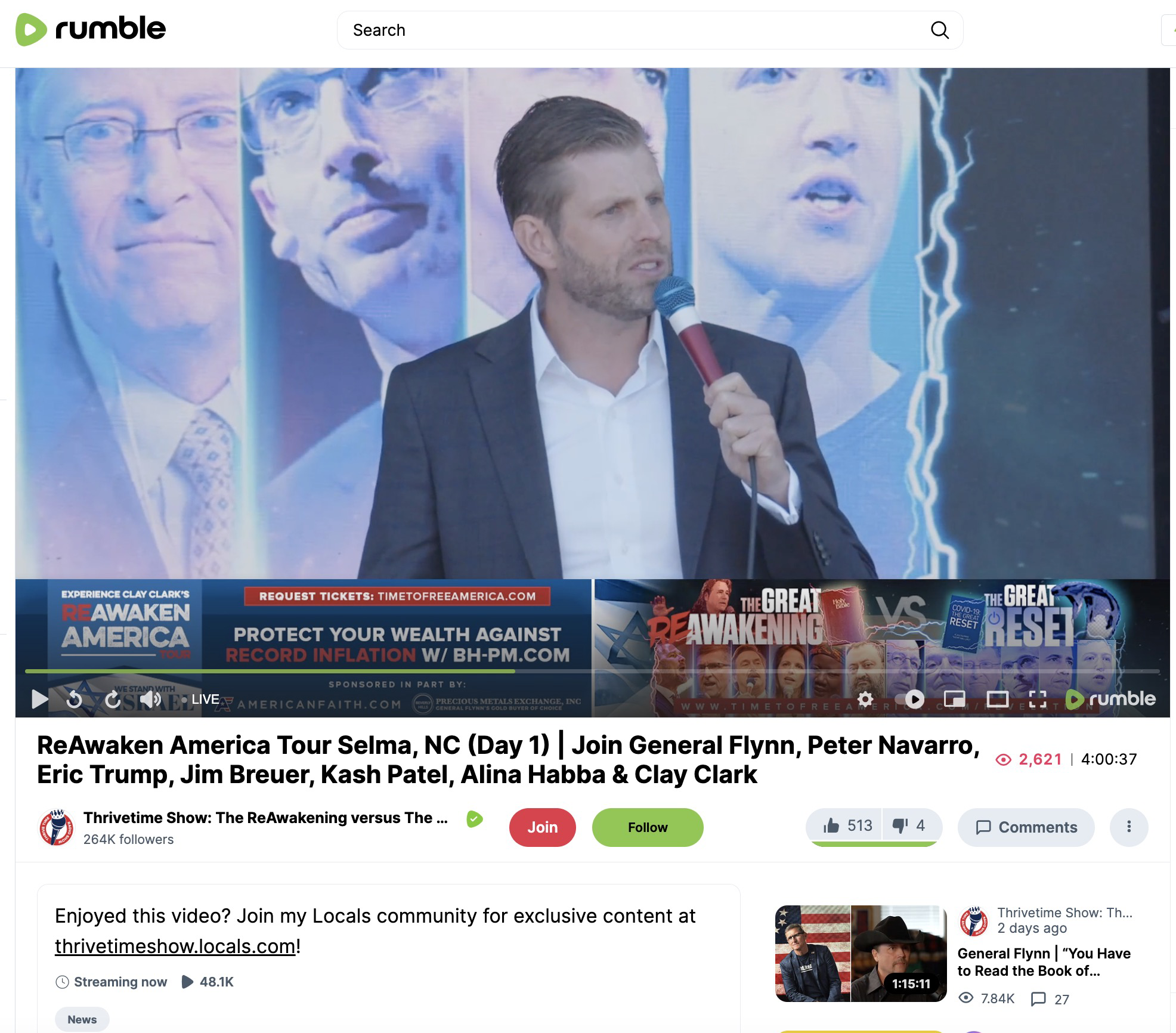 Eric Trump ReAwaken 10/18/24