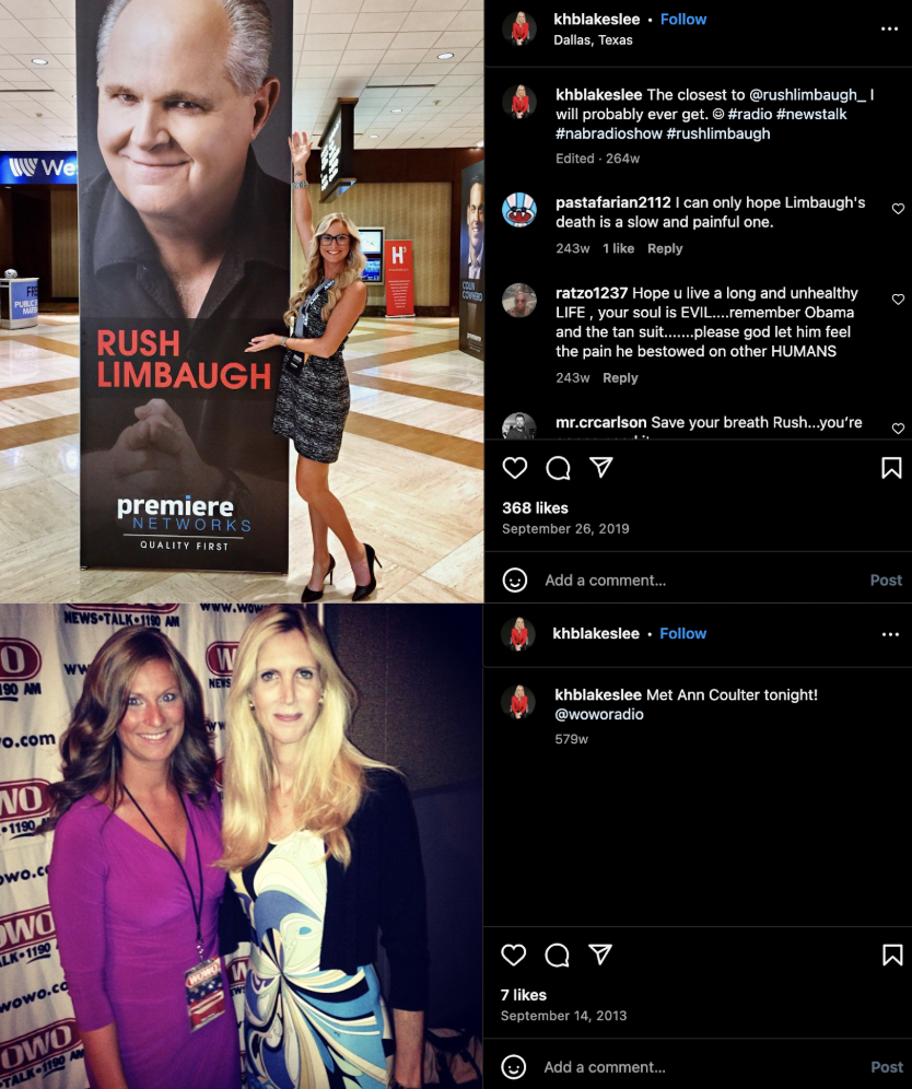 Blakeslee, Limbaugh + Coulter