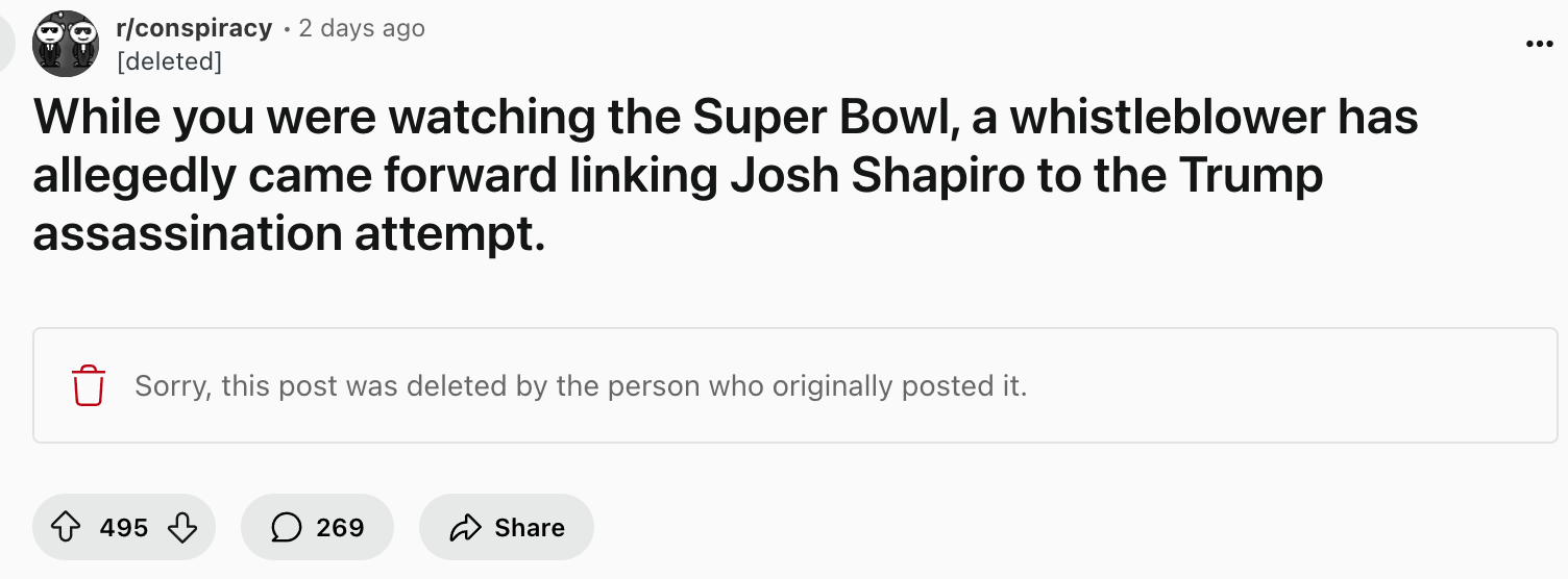 Shapiro Trump r/conspiracy