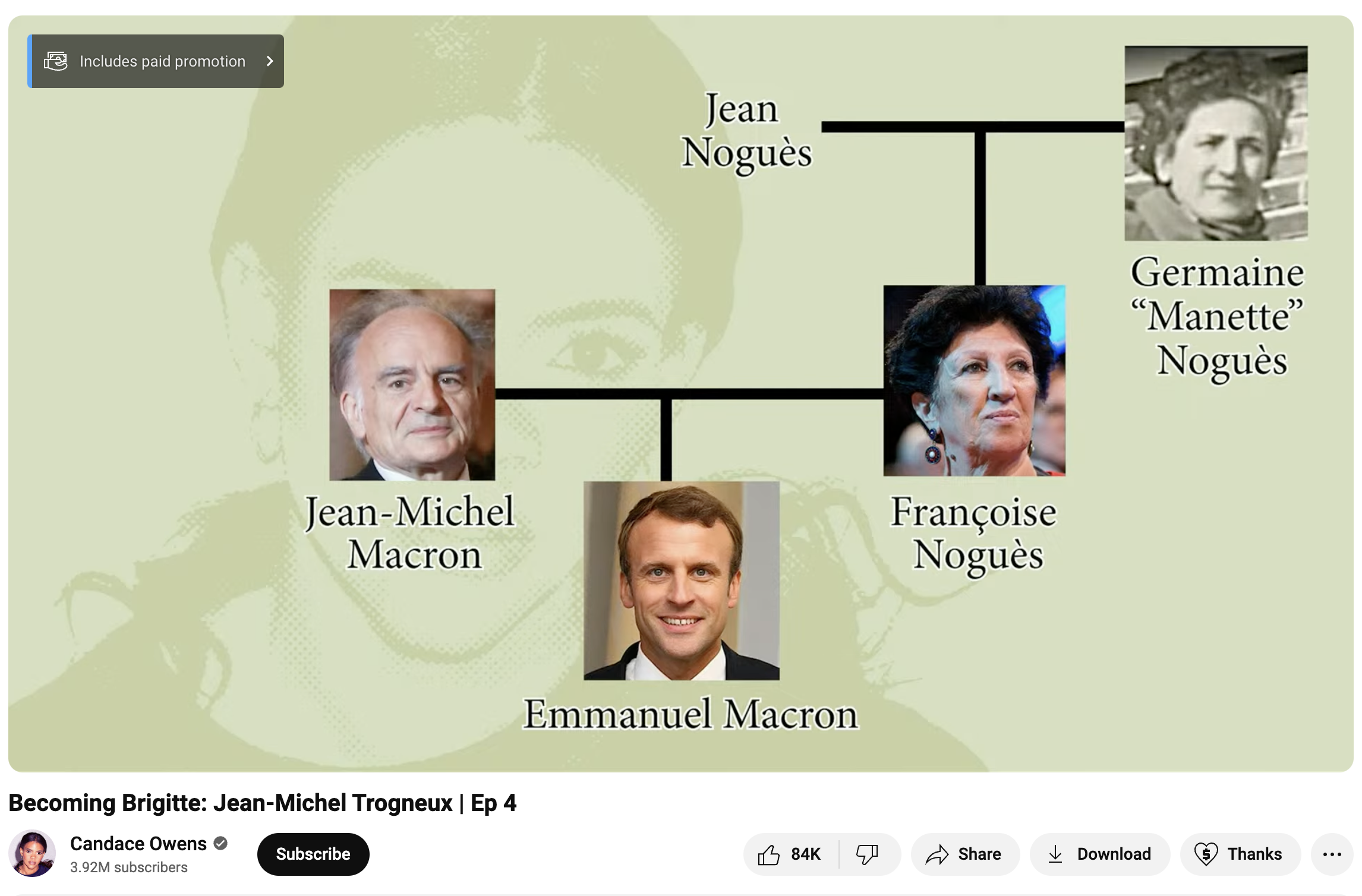 Candace Owens' created family tree for Becoming Brigitte