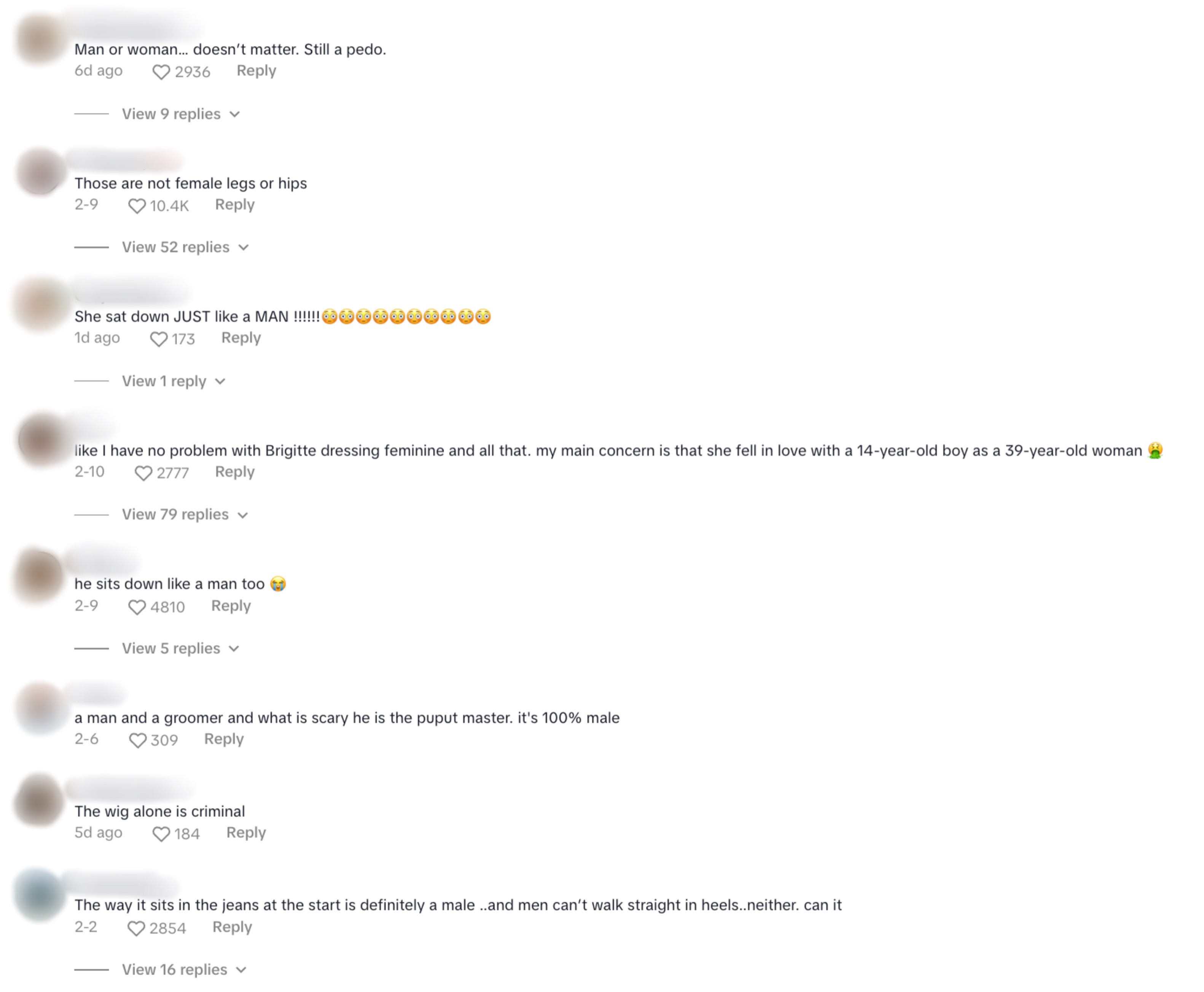 Commenters refer to Brigitte Macron as "he" or "it" 