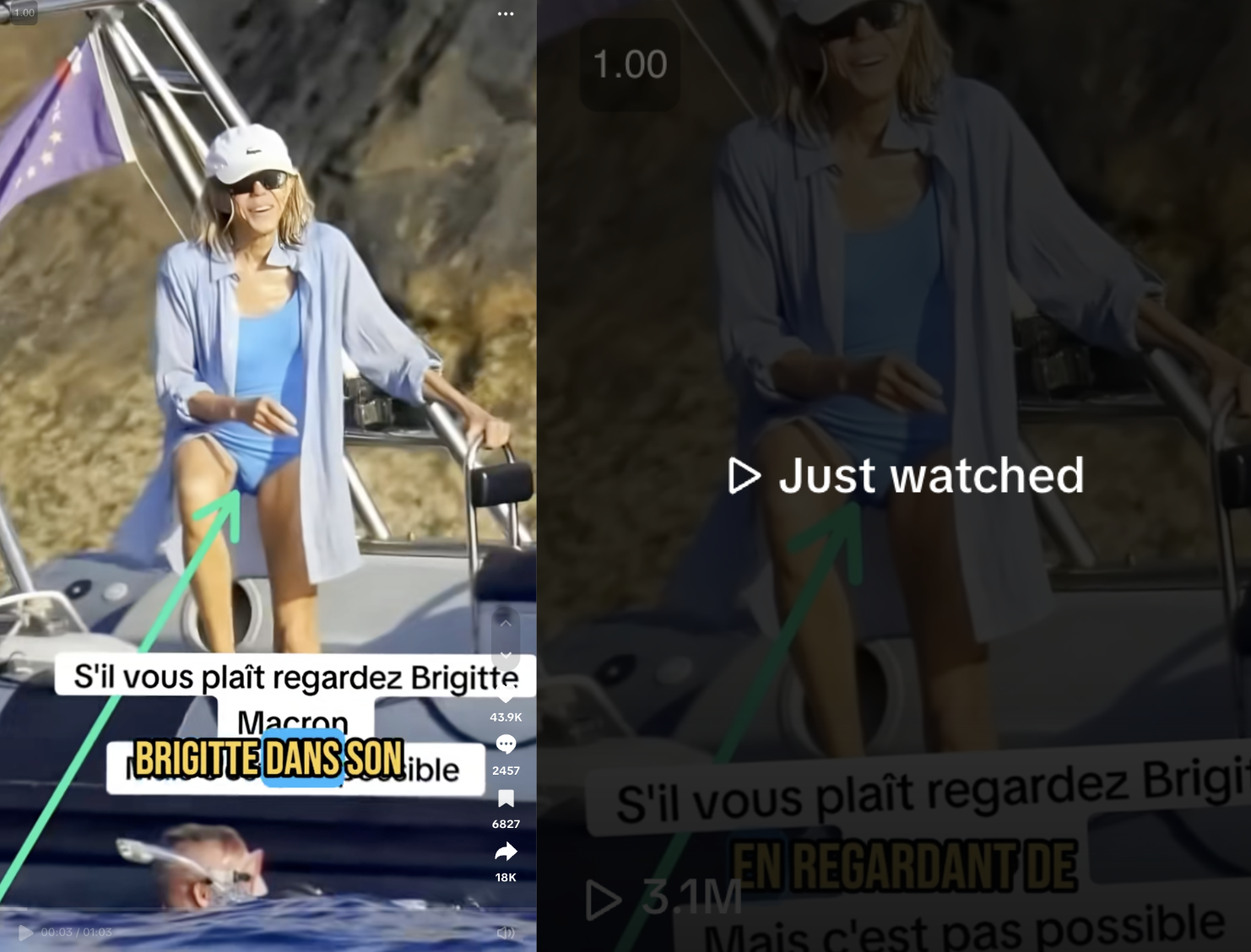 Video points to Brigitte Macron in bathing suit