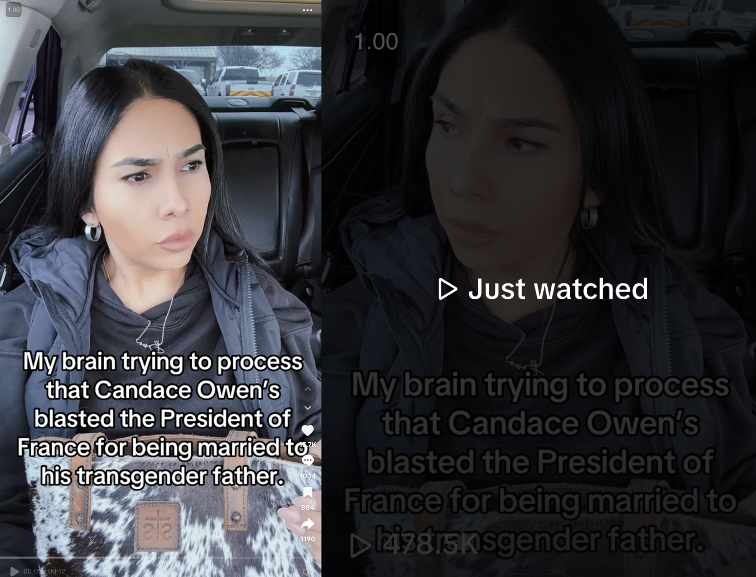 “My brain trying to process that Candace Owen’s blasted the President of France for being married to his transgender father.”