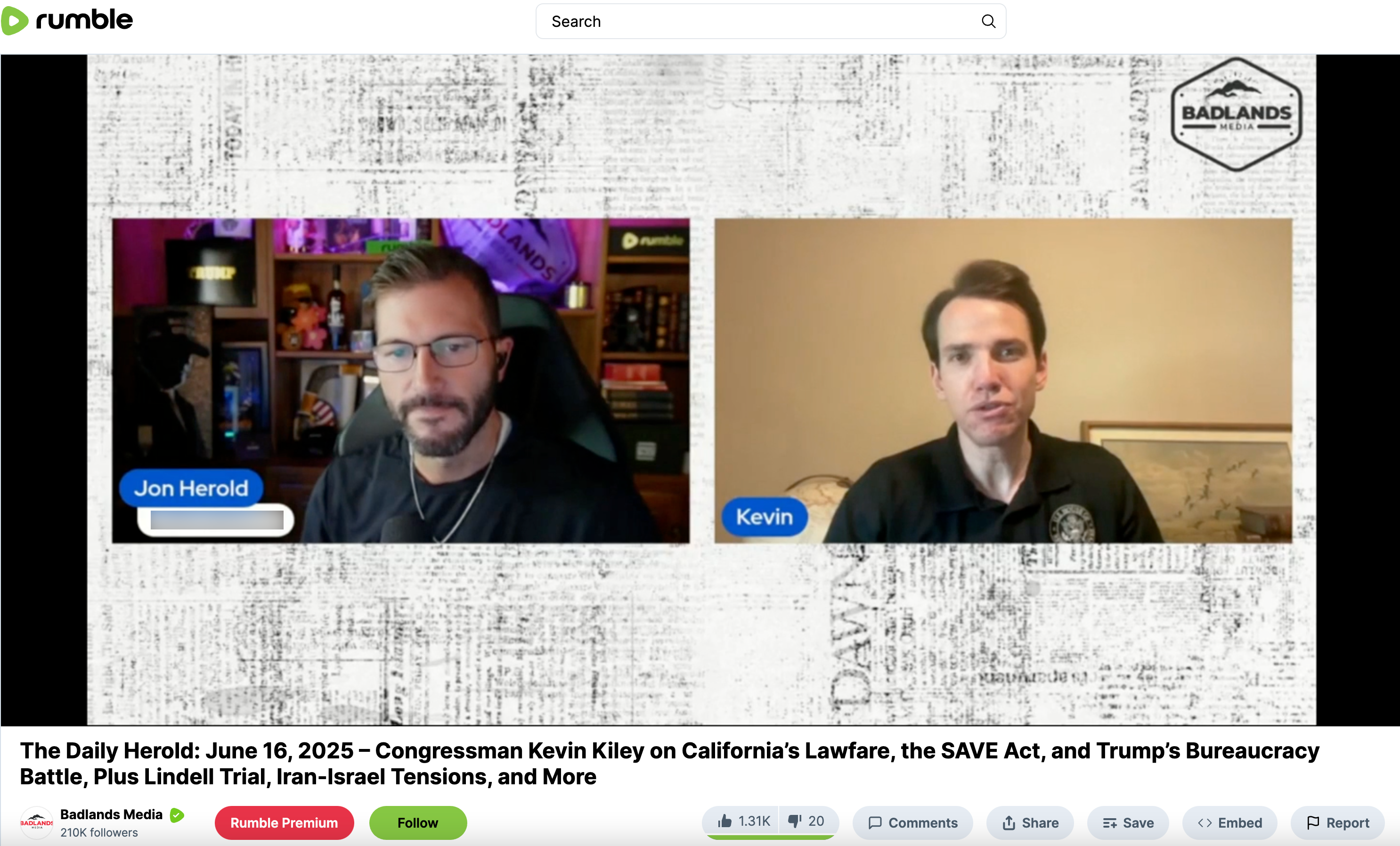 Kiley Badlands Rumble