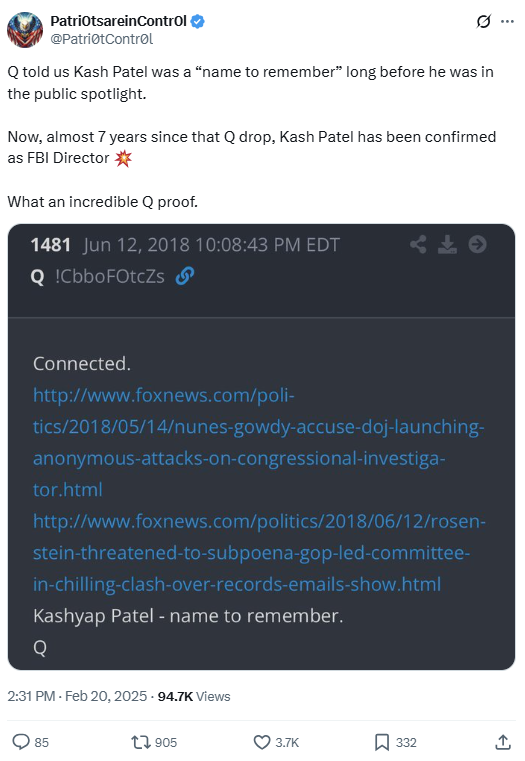 Patri0tsareinContr0l QAnon