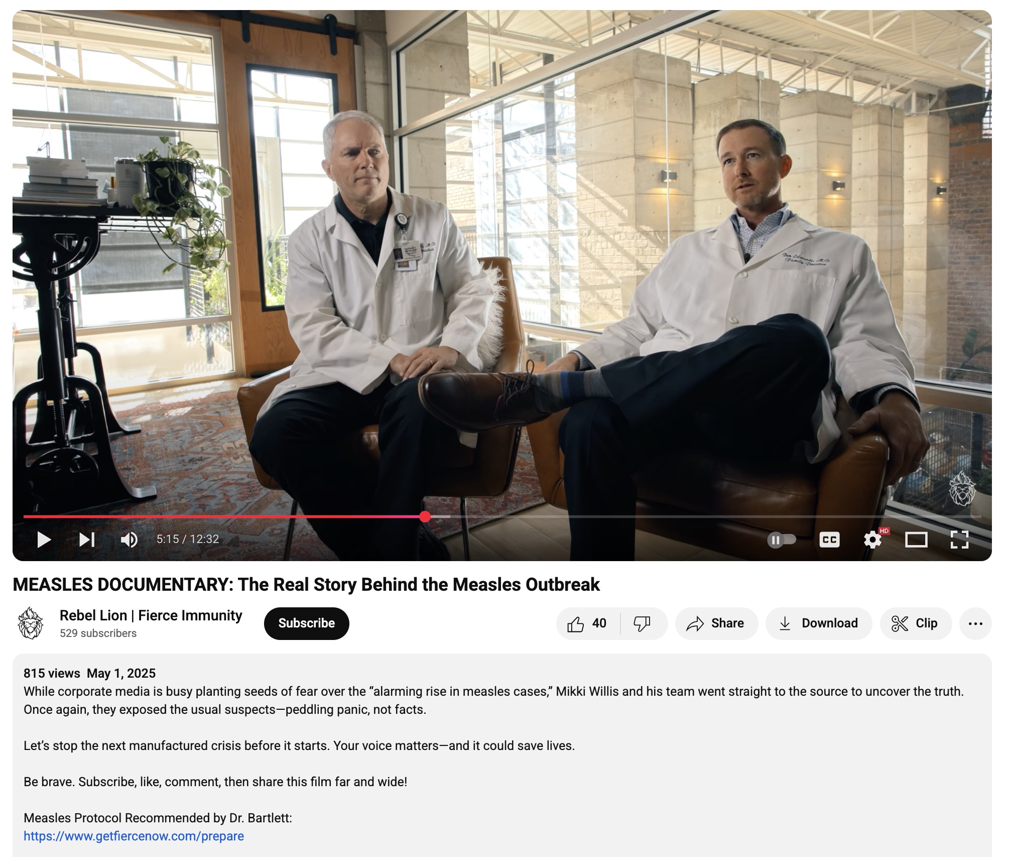 A May 1, 2025 video, uploaded to YouTube by Rebel Lion