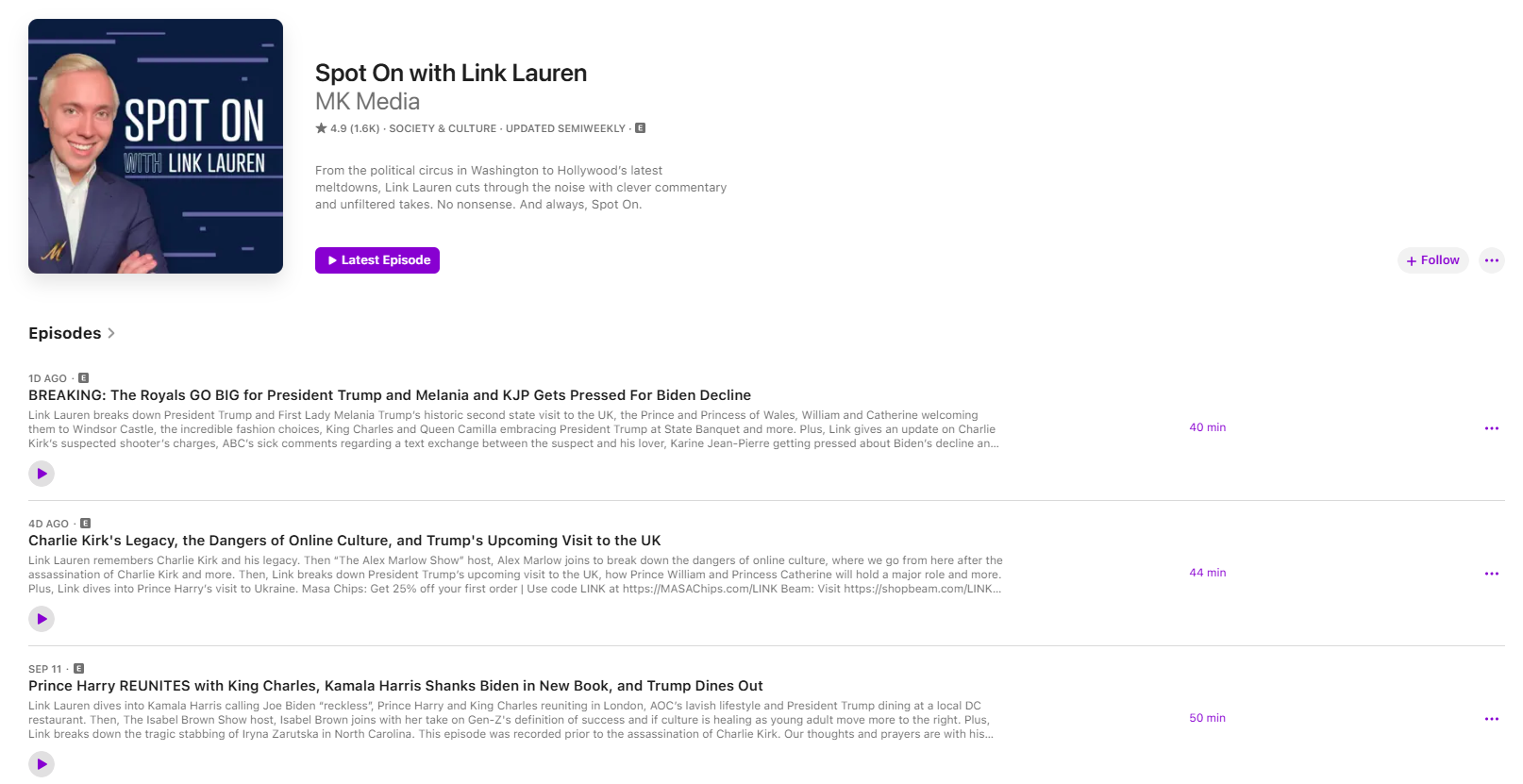 Spot On with Link Lauren Apple Podcasts