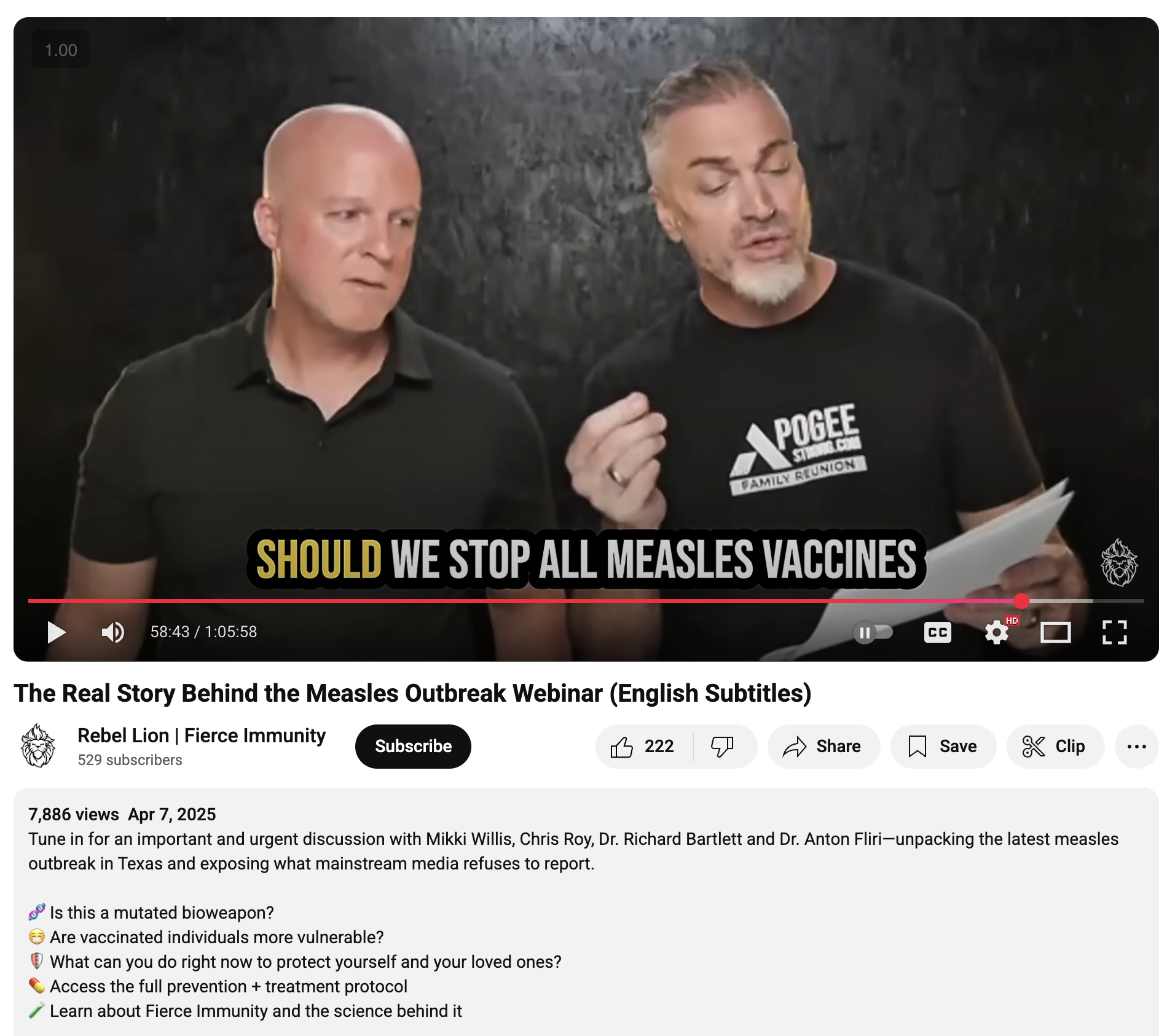 Rebel Lion webinar sows distrust and confusion around vaccines