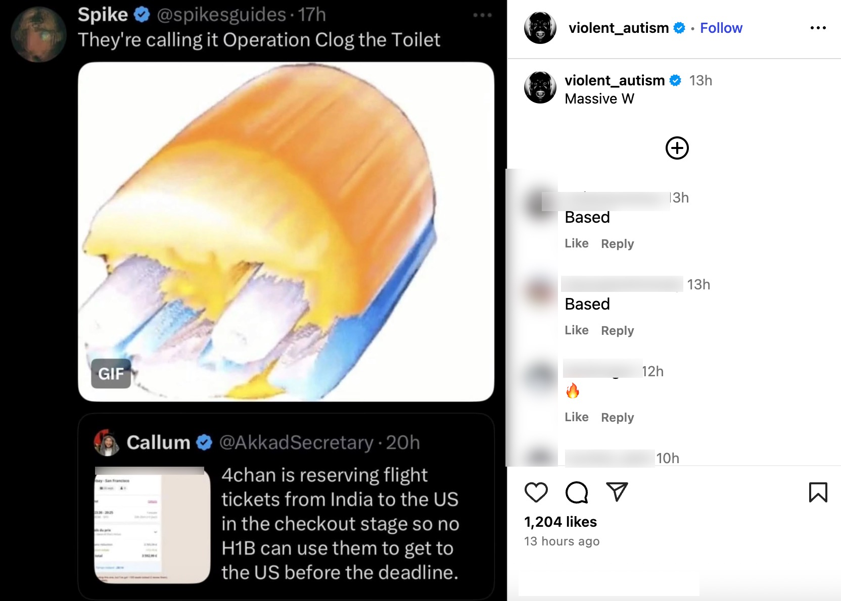 Instagram Facebook 4chan campaign H1B