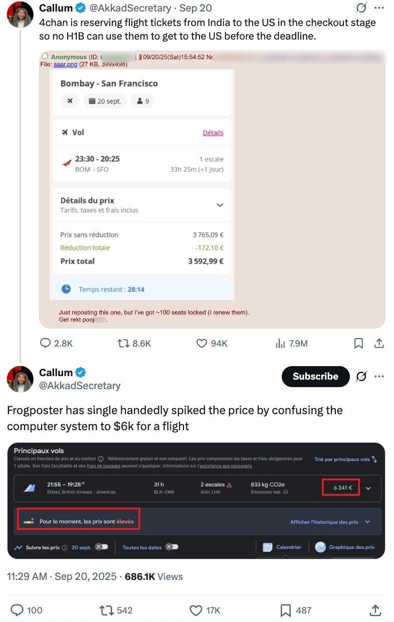 Social media post 4chan H1B campaign1