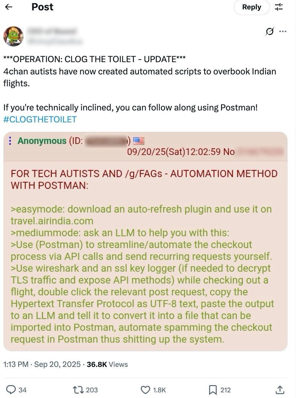 Social media post 4chan H1B campaign3