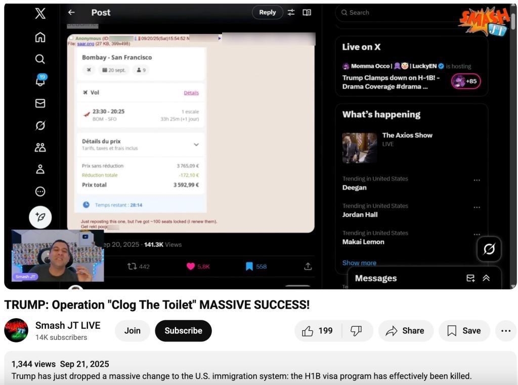 YouTube 4chan campaign H1B