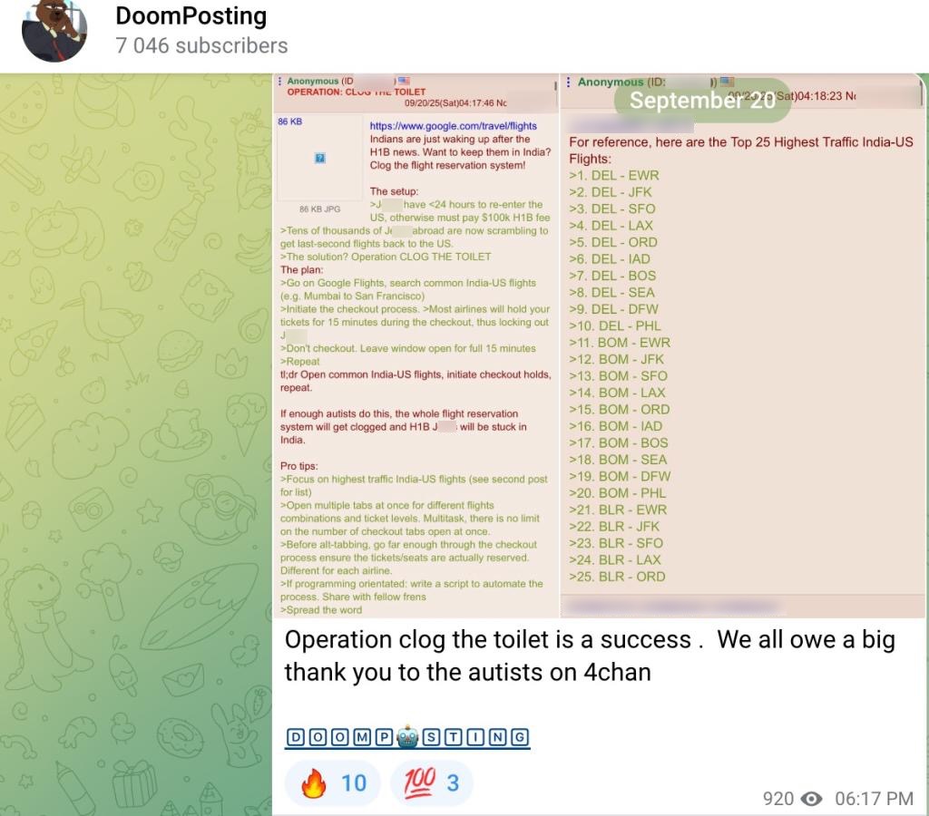 Telegram 4chan H1B campaign5