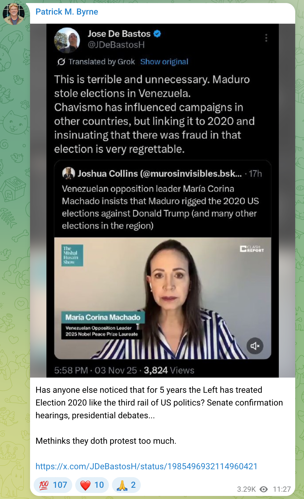 Has anyone else noticed that for 5 years the Left has treated Election 2020 like the third rail of US politics? Senate confirmation hearings, presidential debates...  Methinks they doth protest too much.
