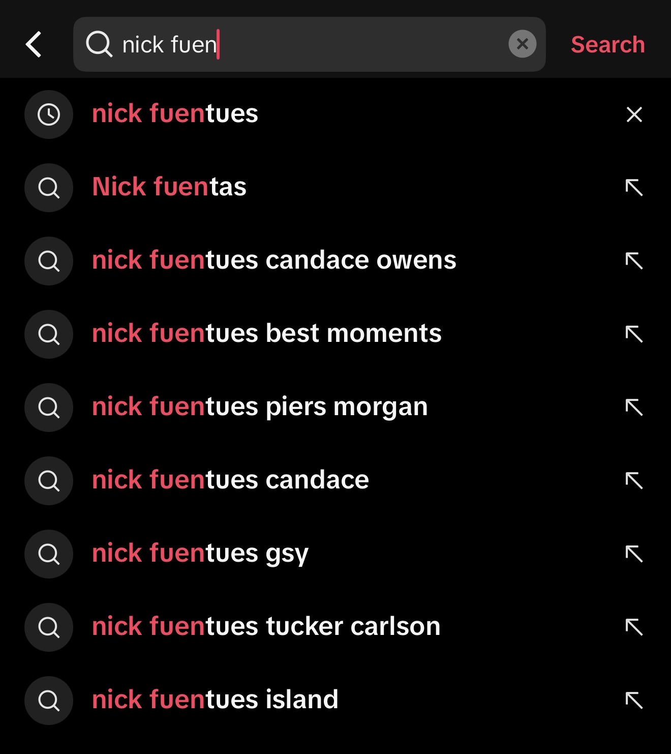 Fuentes suggested search TT