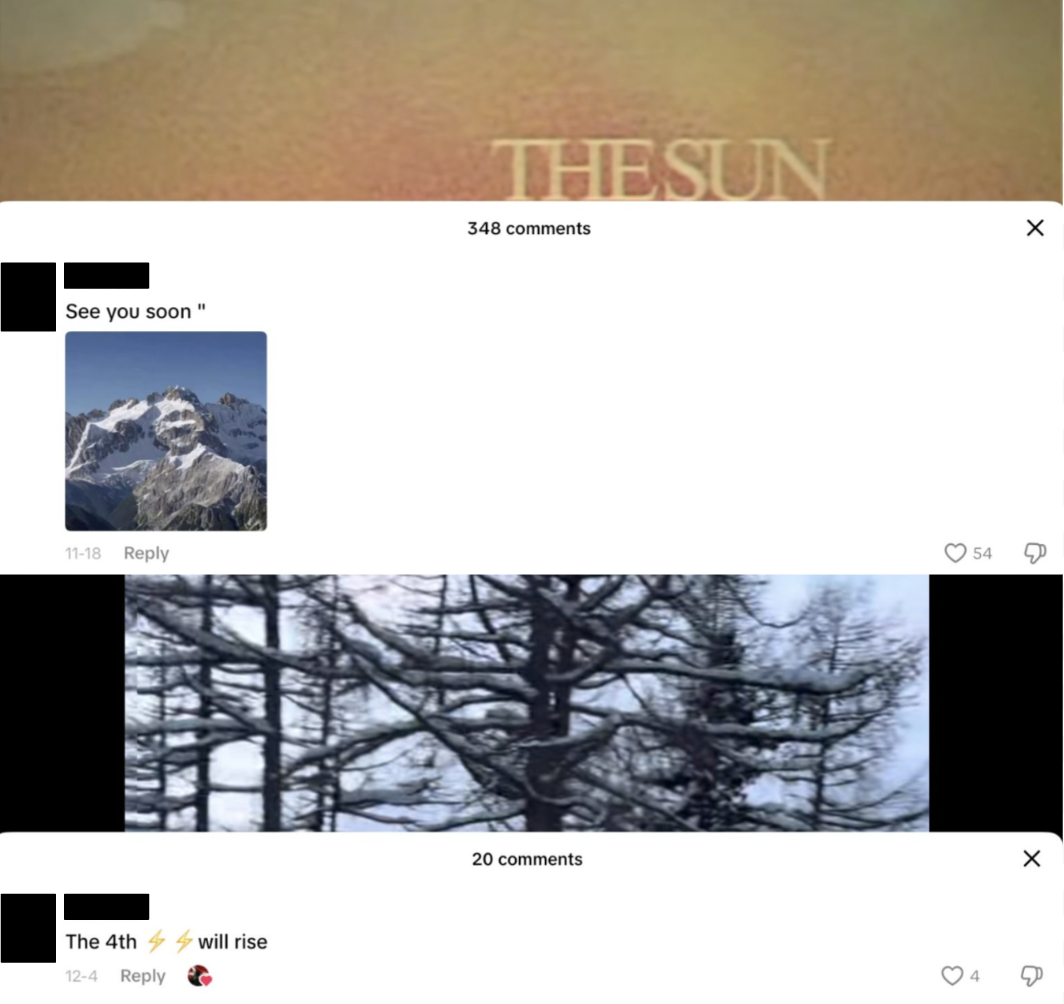 The sun will rise again, comments section TT