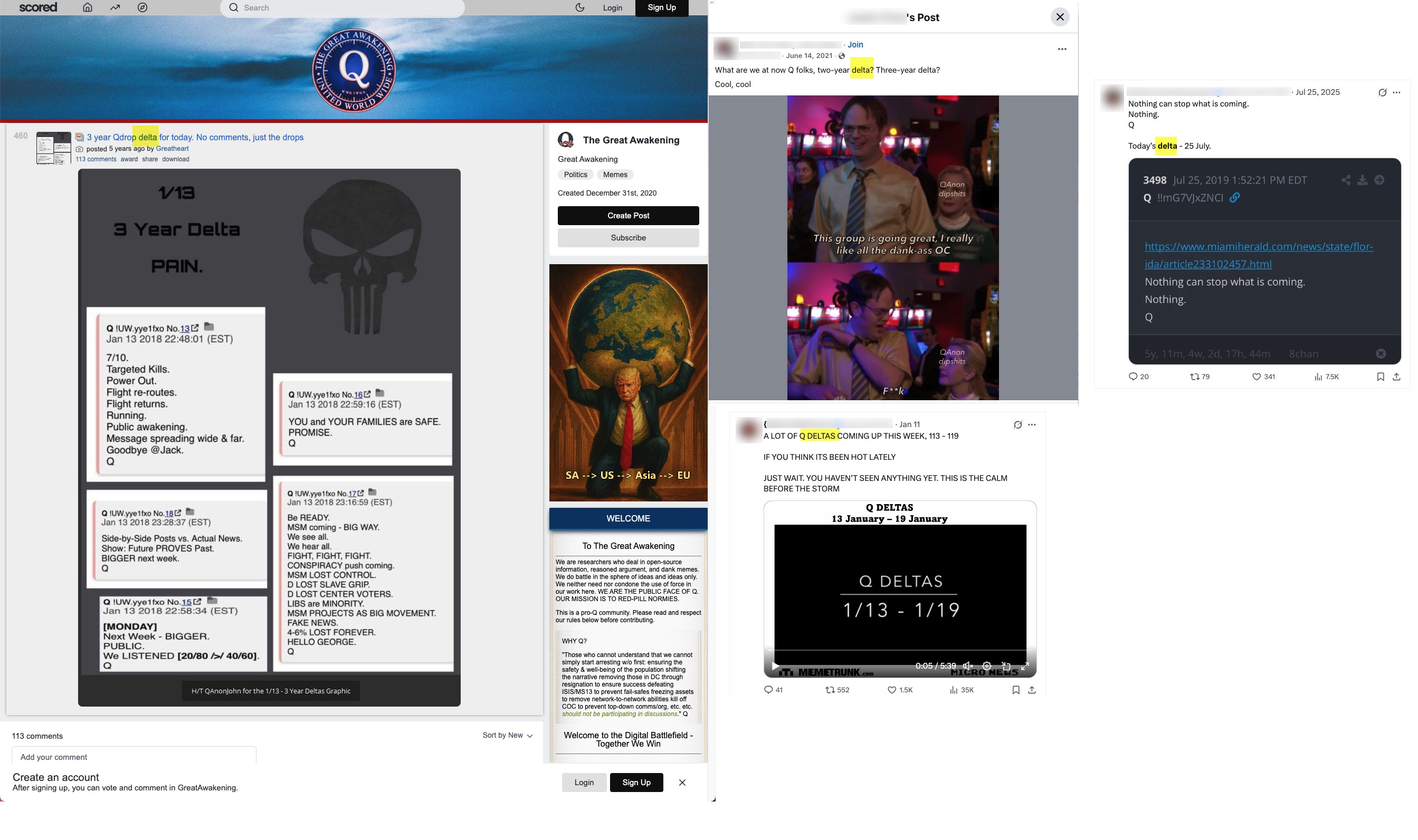 QAnon deltas word use