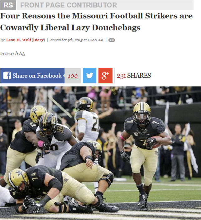 RedState Contributor Calls Mizzou Student Protesters "Cowardly Liberal