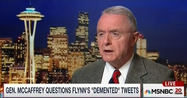 Retired General Barry McCaffrey Mike Flynn s Conspiratorial Tweets Border On Being Demented 