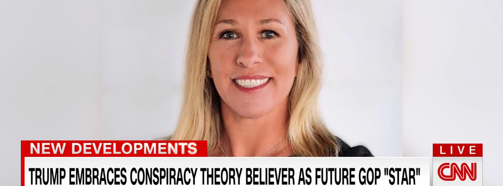Marjorie Taylor Greene QAnon / Trump image from CNN