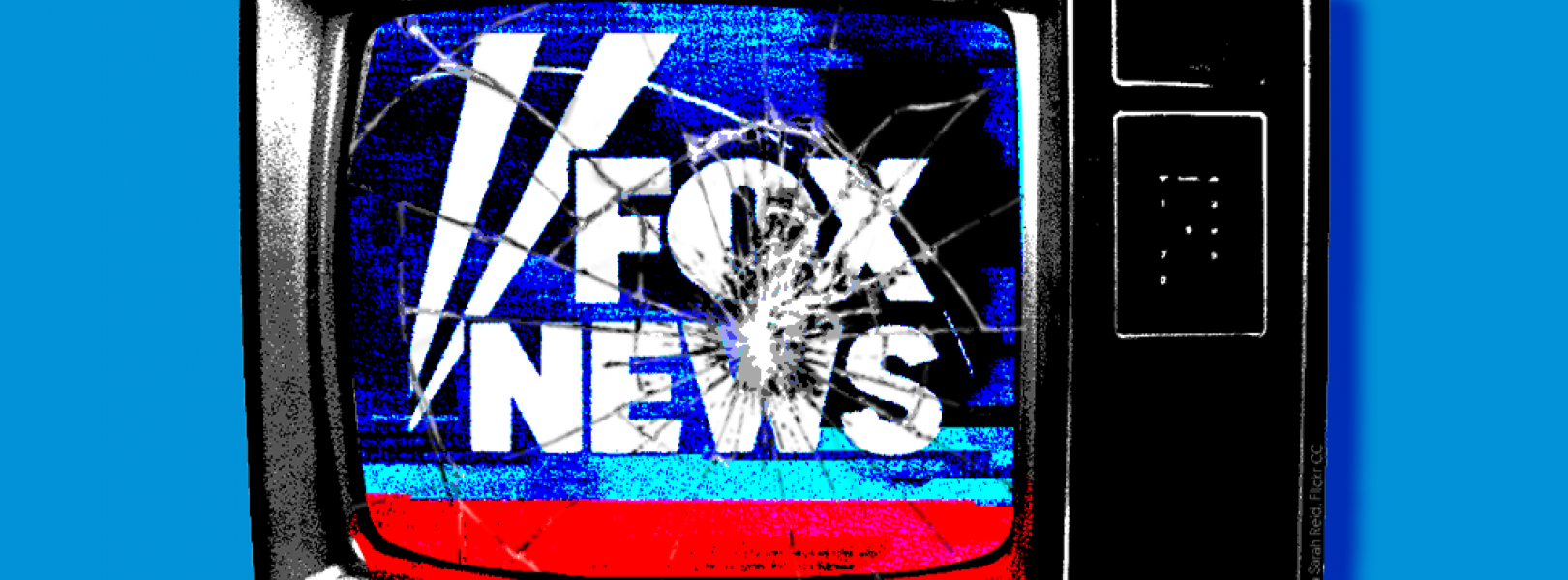 Broken TV with Fox logo