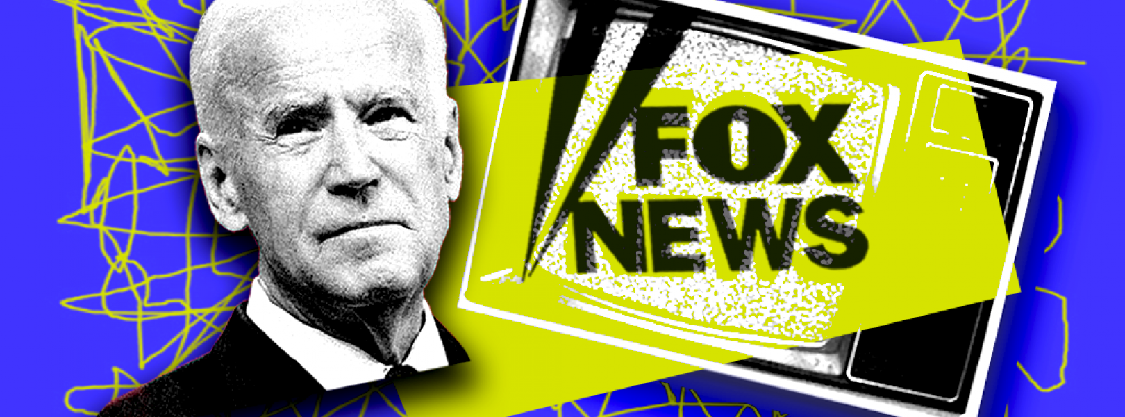 Joe Biden with the Fox logo
