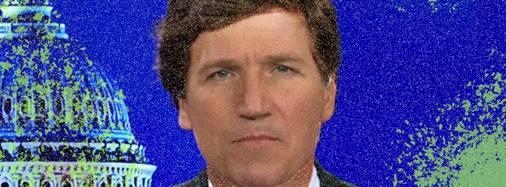 Grainy photo of Tucker Carlson