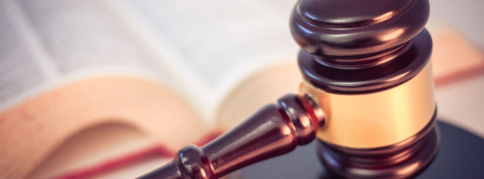 Legal gavel and law book image