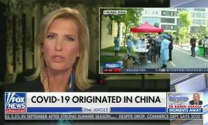 chyron reads, "COVID-19 ORIGINATED IN CHINA"