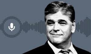 picture of Hannity with soundwaves in the background