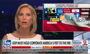 chyron reads, "GOP MUST HOLD CORPORATE AMERICA'S FEET TO THE FIRE"