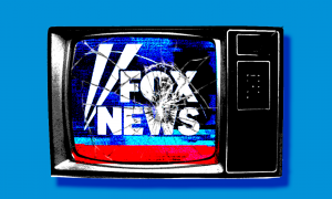 Broken TV with Fox logo