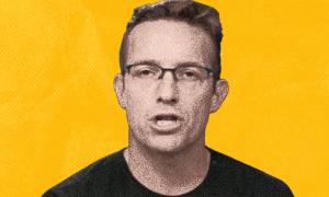 Benny Johnson in front of a yellow background