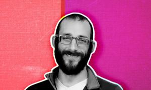 Alex Pretti red-ish background