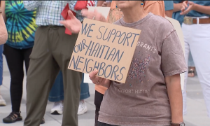 Protest in support of Haitians in Springfield 