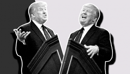 Two versions of Donald Trump