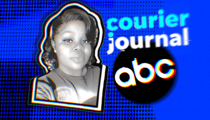 Image of Breonna Taylor and the Courier Journal and ABC logos