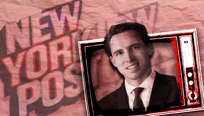 Josh Hawley and a New York Post logo