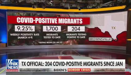 Fox News image on migrants spreading COVID
