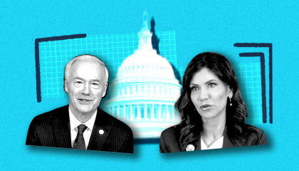 Republican Governors Asa Hutchinson (AR) and Kristi Noem (SD)
