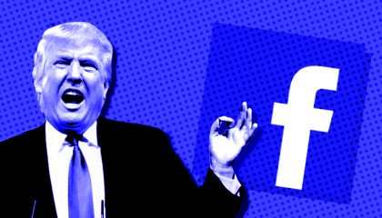 image of trump and facebook logo